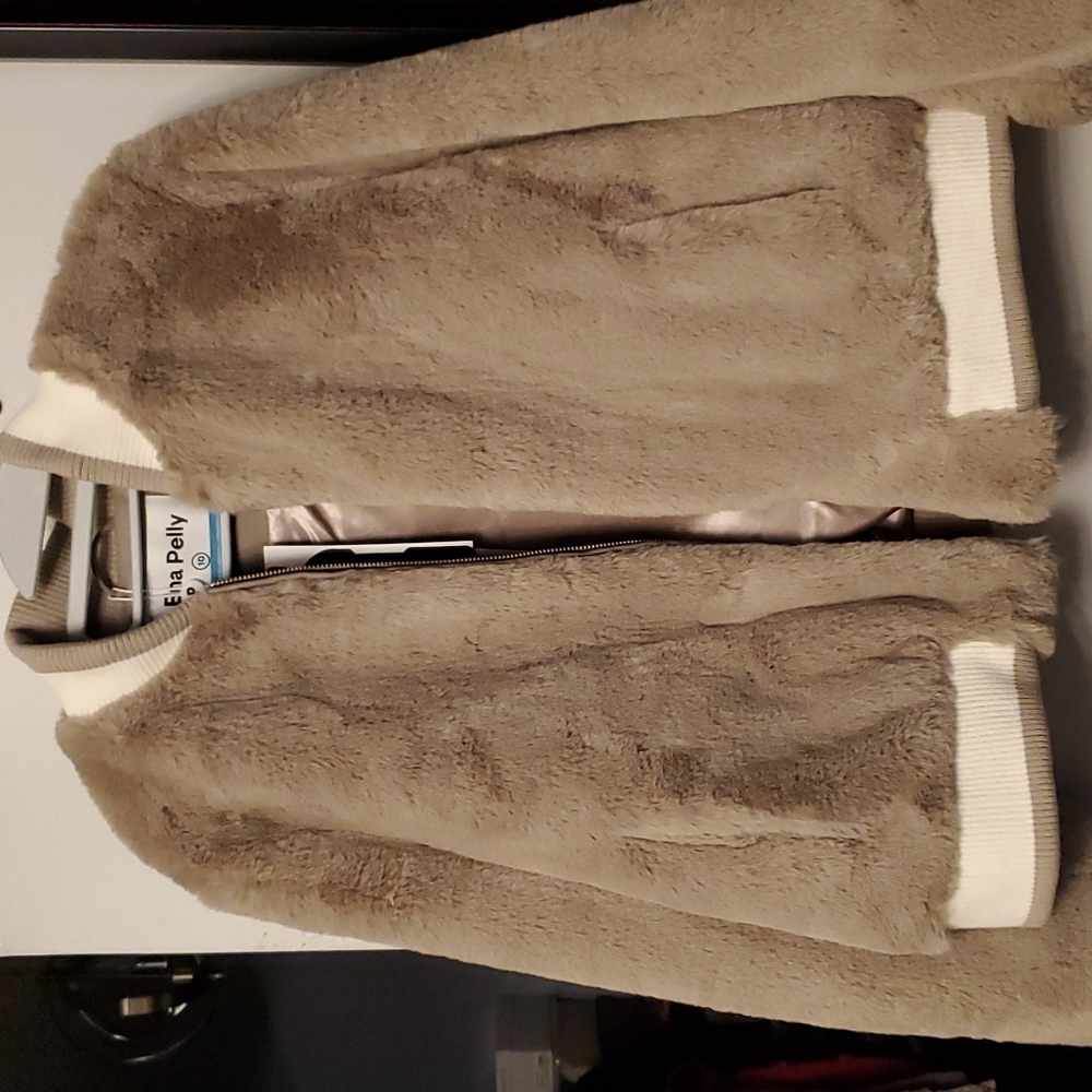 Ena Pelly Essential Faux Fur Bomber Jacket SZ AUS 10 or Medium  NWT